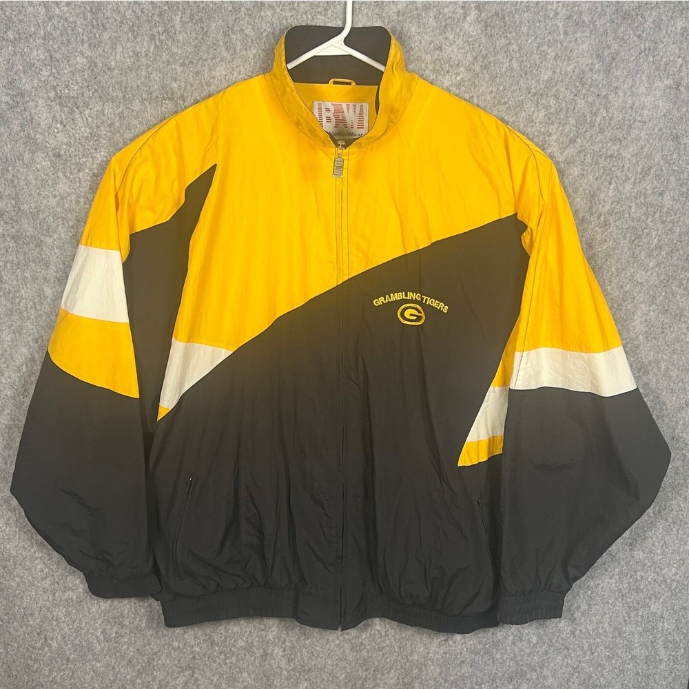 VTG Grambling Tigers BAW‎ Athletic Wear Track Jacket Men's 4XL Yellow Black HBCU